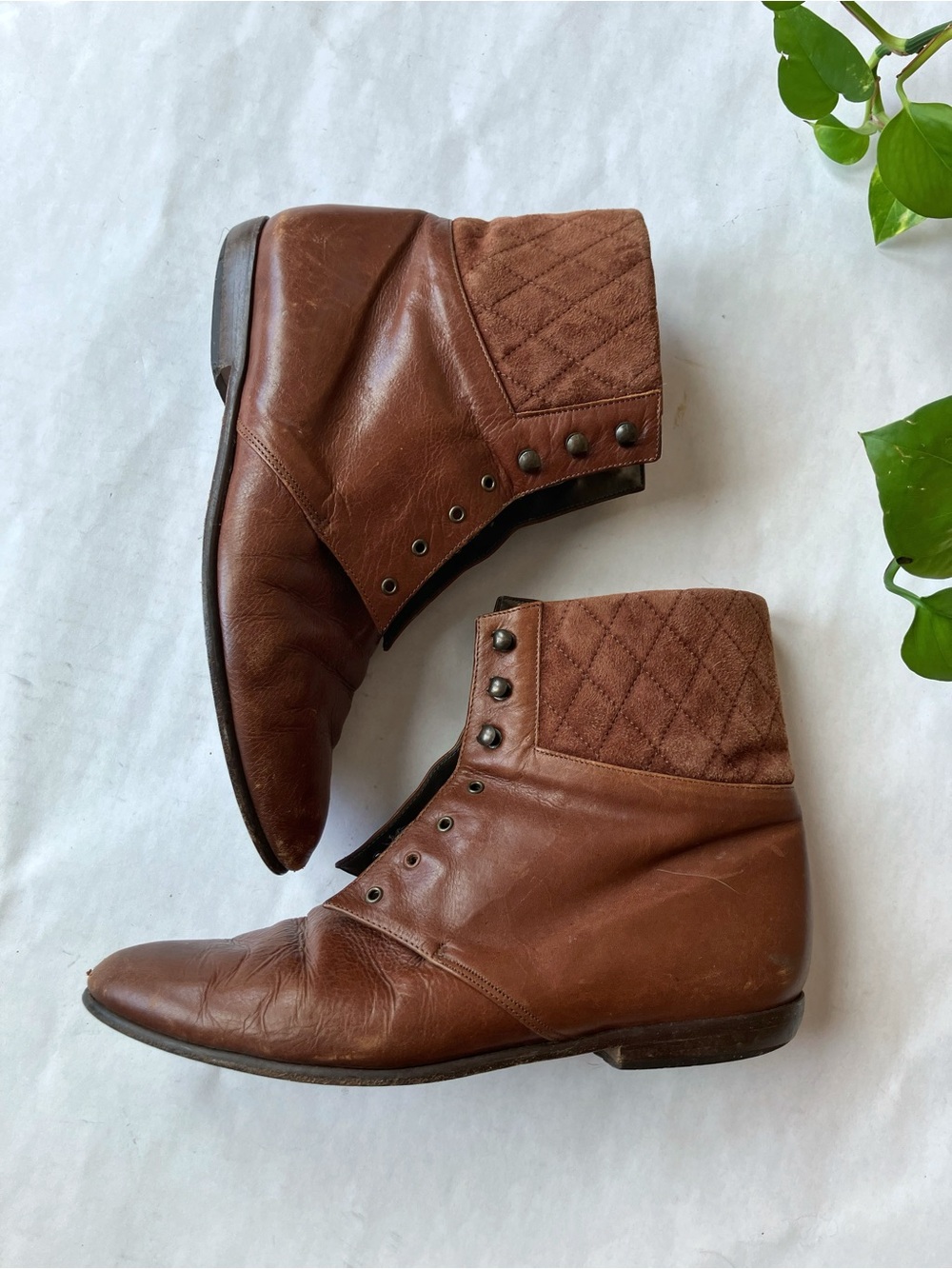 Vintage Van Eli Brown Leather Ankle Boots